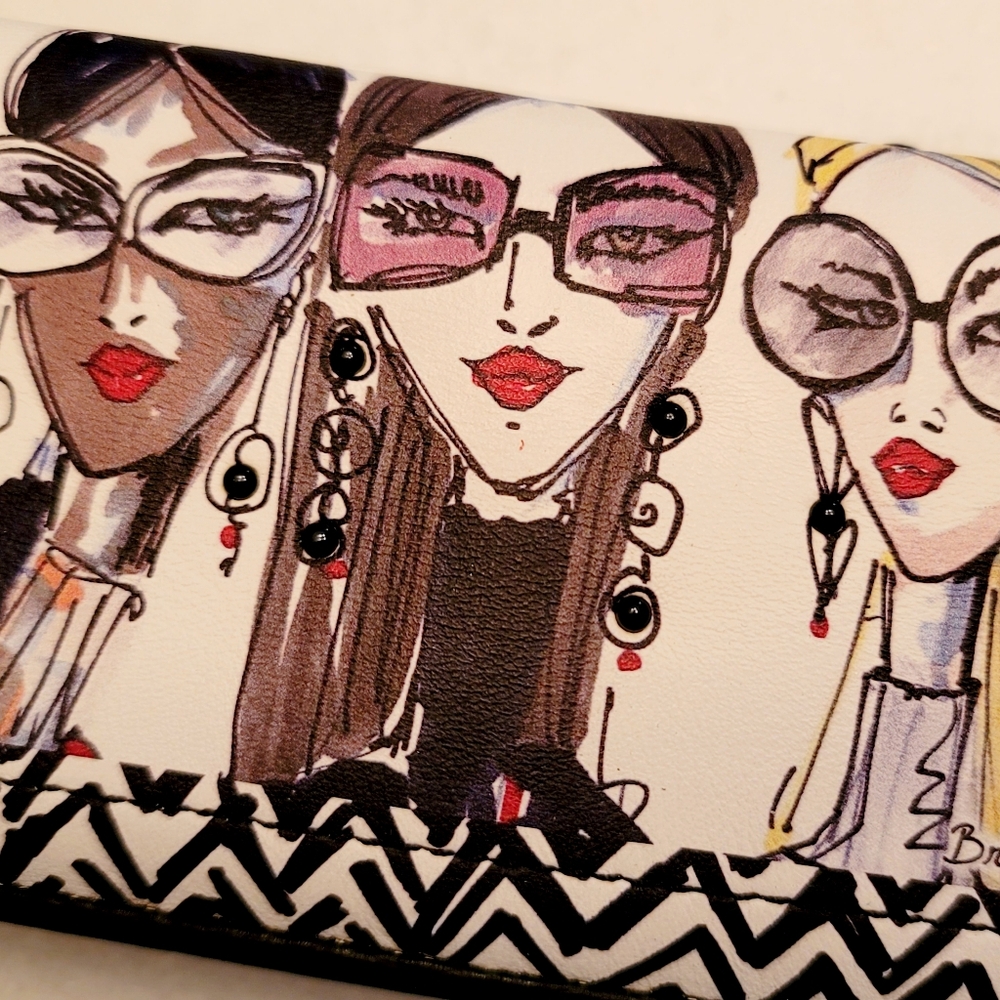 NWT Brighton Uptown Girl Tom Clancy Signed Women's Wallet Fashion Illustration - Picture 3 of 9